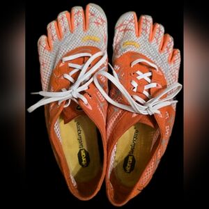 Vibram FiveFingers Orange and White Toe Shoes